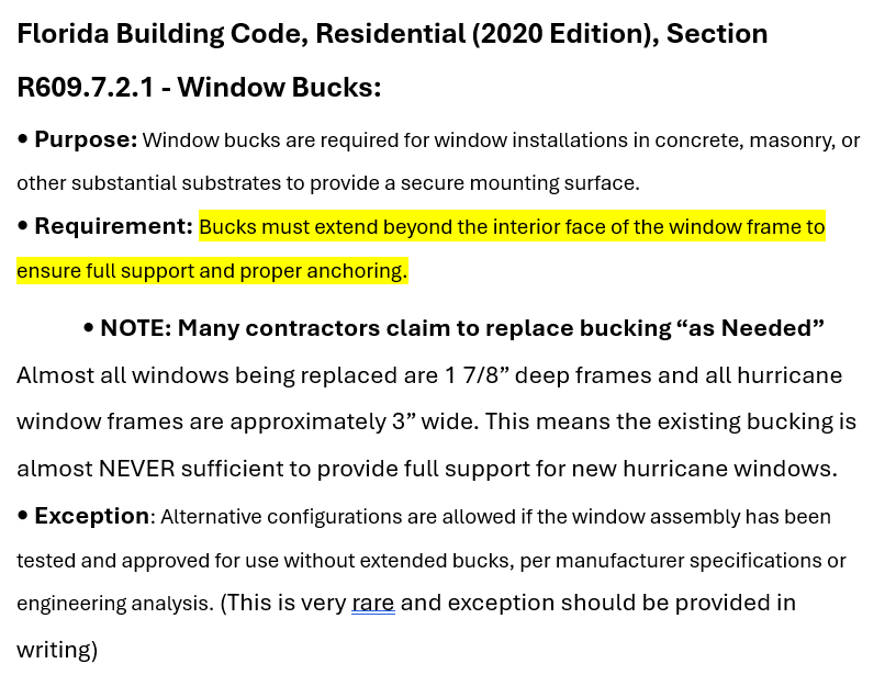 bucking code summary